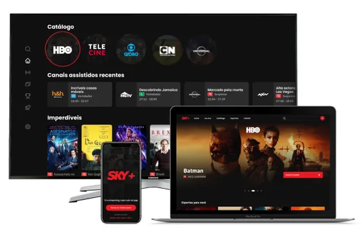 SKY+ no celular, no tablet e na Smart TV